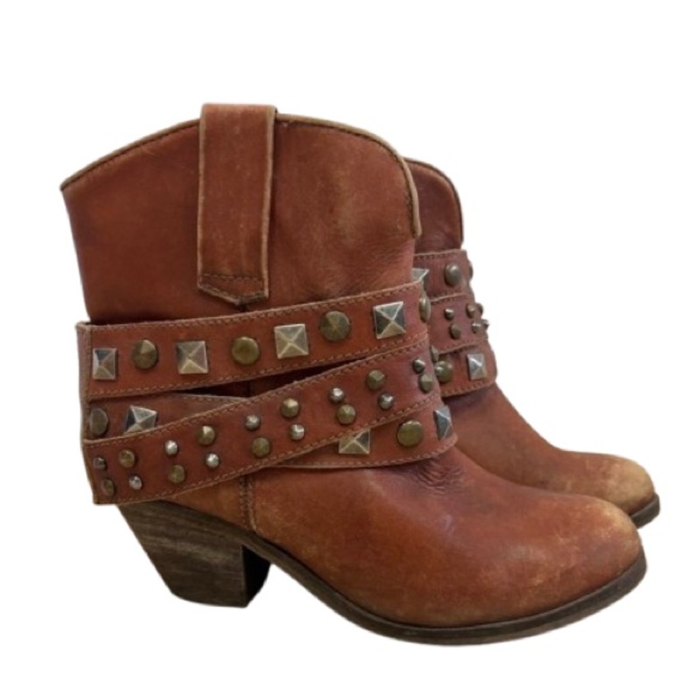Corral P5042 Studded Shortie Leather Ankle Boots – Size 8.5 M Rust Brown Western